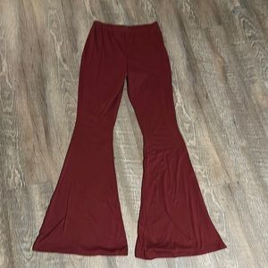 Flare burgundy leggings